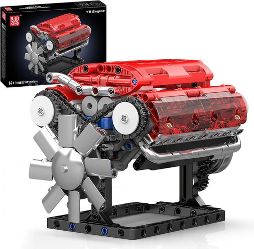 V8 Engine Model Kit Working Motor STEM Build Set Kids Teens Adults Gift