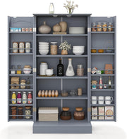 Grey 60x40x120cm Kitchen Cupboard Pantry Cabinet Adjustable Shelves