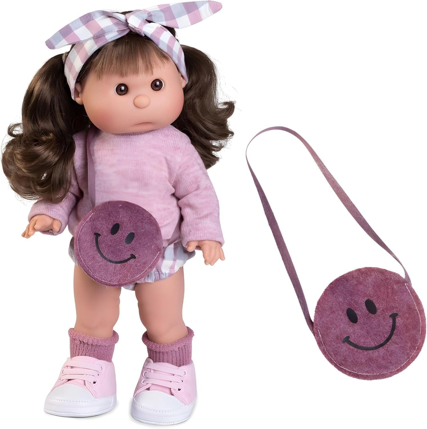 38cm Fashion Doll with Bag Poseable Vinyl Body Headband Accessories Gift