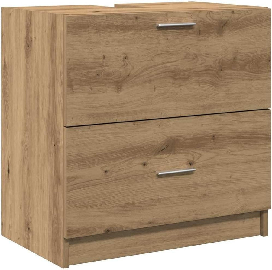 Artisan Oak Under Sink Bathroom Cabinet 59x37x59cm Rustic Vanity Storage Unit
