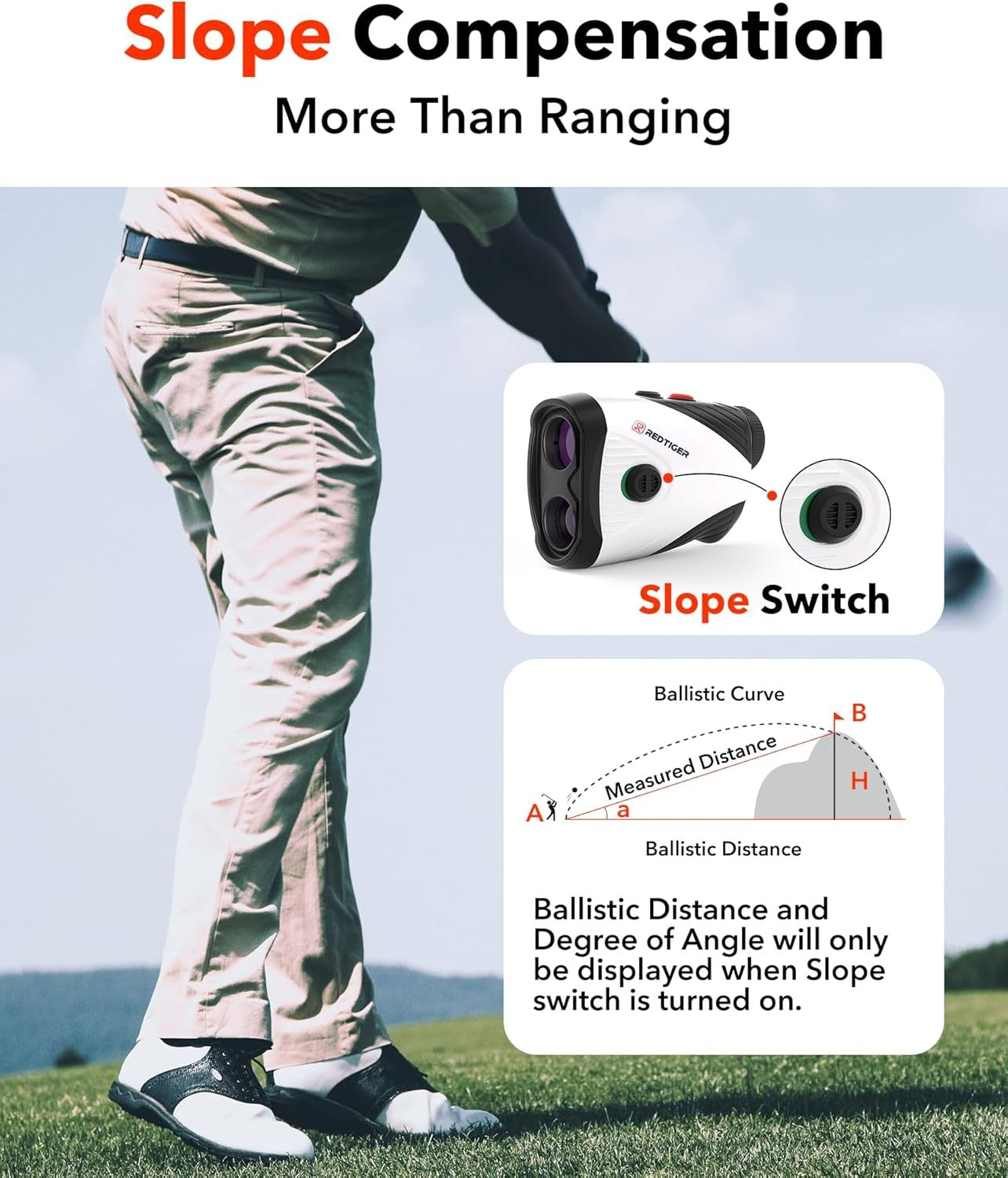 Golf Range Finder 1200 Yards Slope Lock Vibration Rechargeable