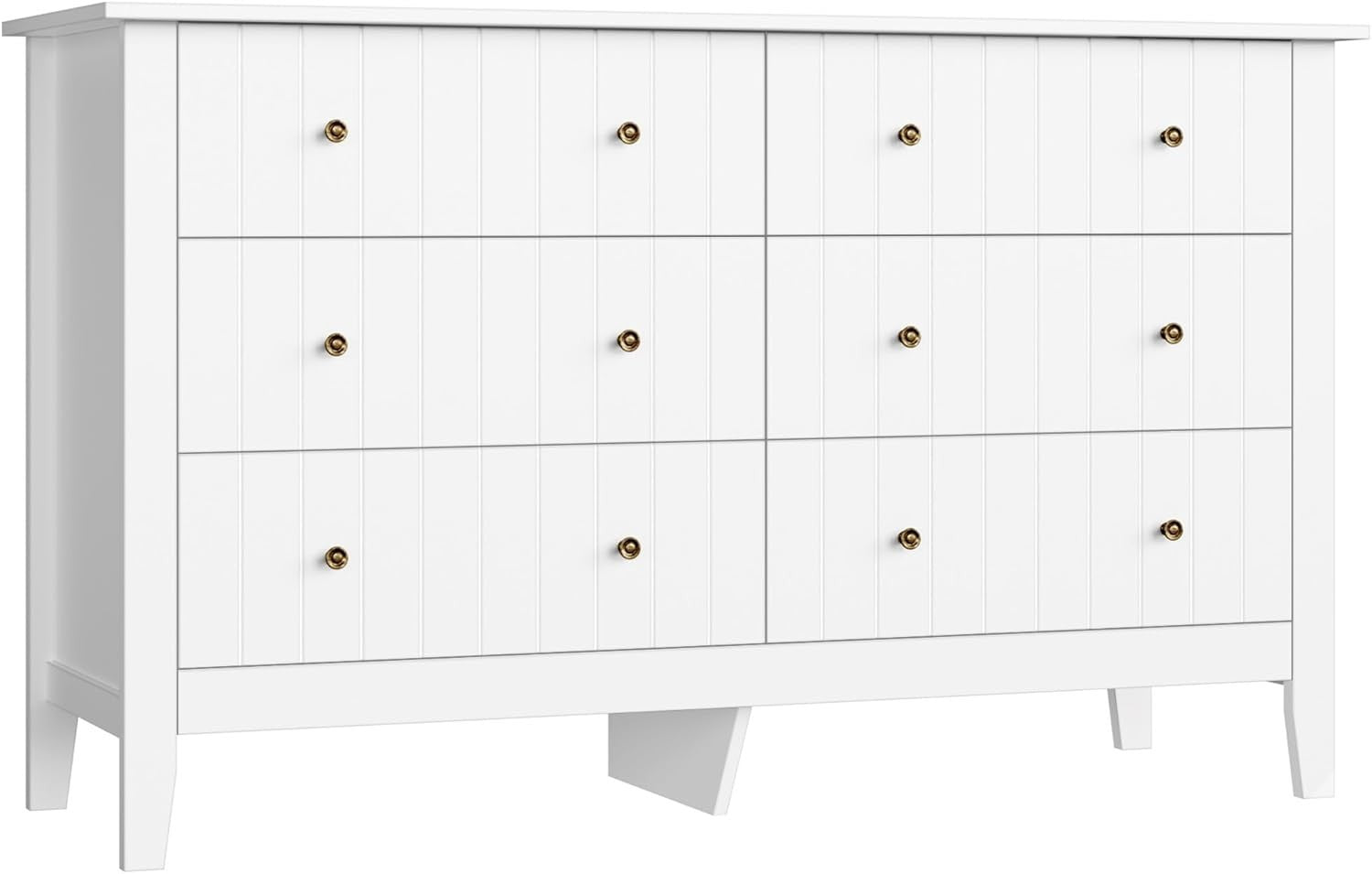 White 6 Drawer Chest Sideboard Wooden Storage Cabinet Bedroom Organizer