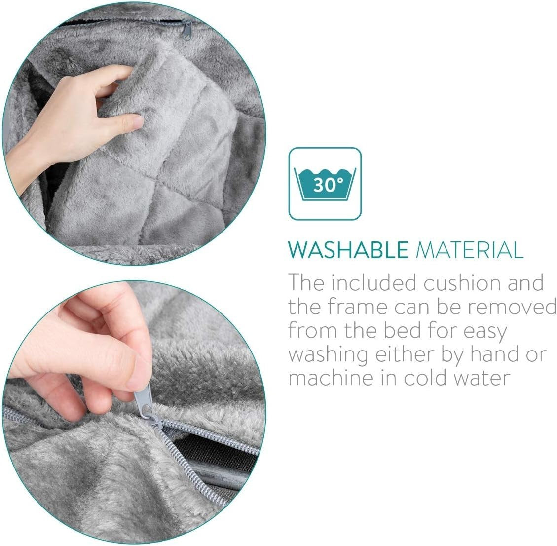 Radiator Cat Bed Hanging Plush Hammock Adjustable Frame Cushion Grey