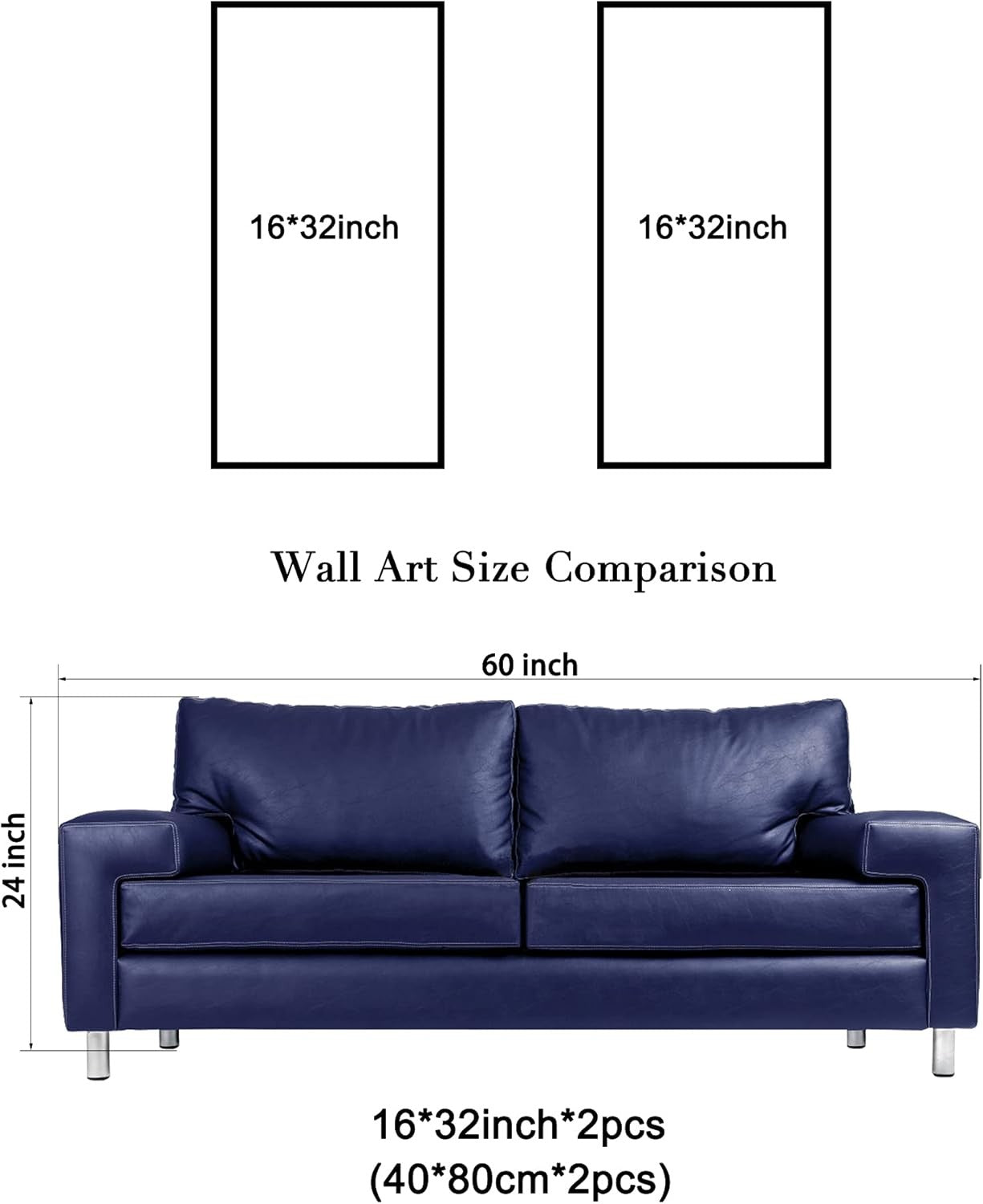 Large Abstract Grey Blue Feather Canvas Wall Art 2 Panel Hand Painted