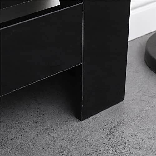 High Gloss Black Radiator Cover Modern Slatted Cabinet W172xH82cm