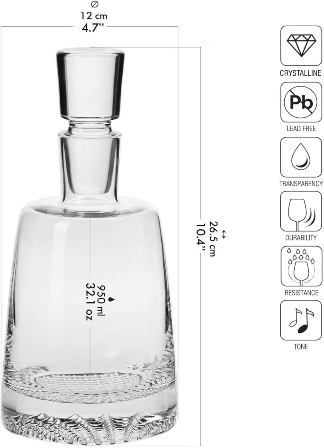 950ml Crystal Whisky Decanter Set with 6 Glasses | Premium Gift for Men