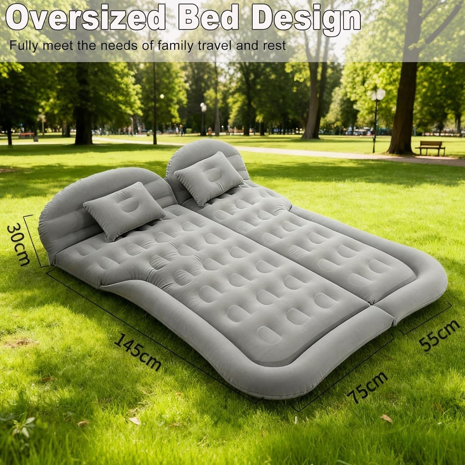 SUV Truck Inflatable Car Mattress 175×130×15CM with Electric Pump