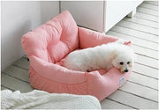 Dog Booster Car Seat Pet Travel Bed Washable Safety Seat Pink Small