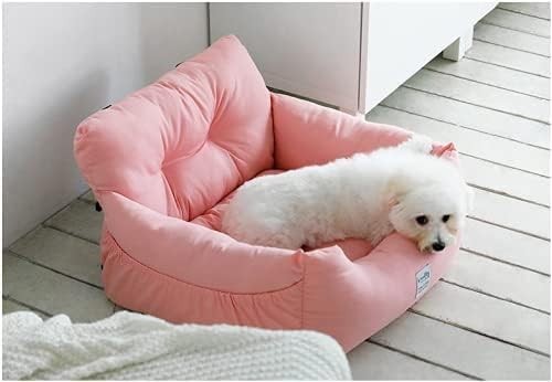 Dog Booster Car Seat Pet Travel Bed Washable Safety Seat Pink Small