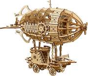 Wooden Airship 3D Puzzle Kit – Steampunk DIY Model for Adults & Home Decor