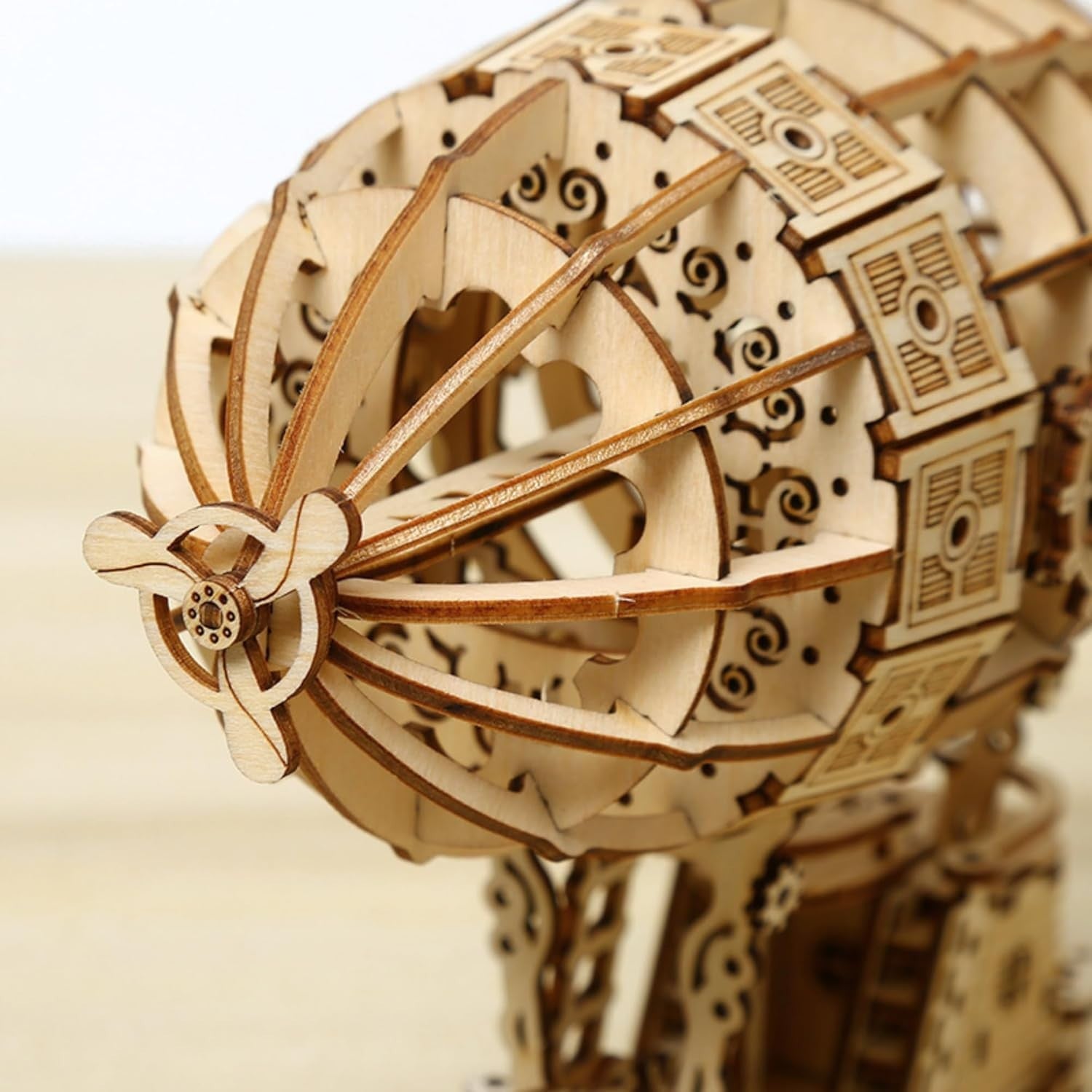 Wooden Airship 3D Puzzle Kit – Steampunk DIY Model for Adults & Home Decor