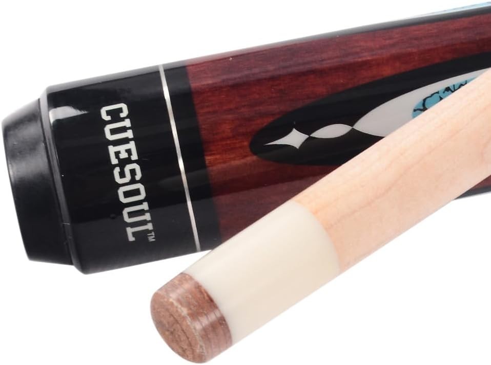58” Adjustable Weight Pool Cue Maple Shaft 11.5mm Tip Linen Grip 19oz