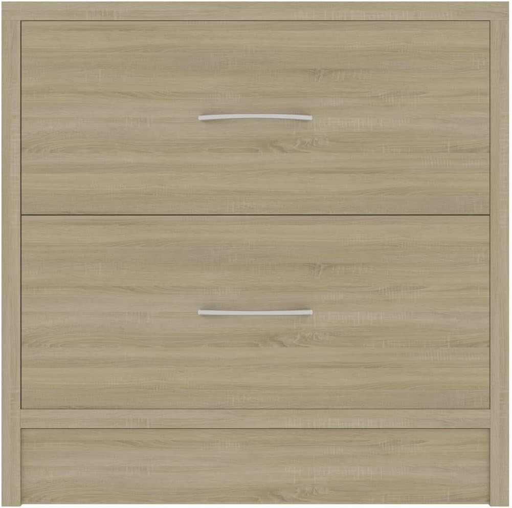 Set of 2 Sonoma Oak Bedside Tables | Modern 2 Drawer Wooden Nightstands
