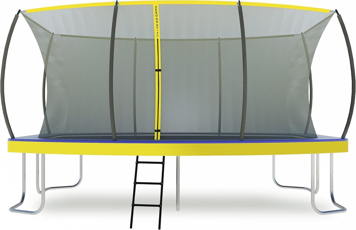 Rectangular Garden Trampoline 4.57x3.05m Safety Enclosure Ladder 130KG