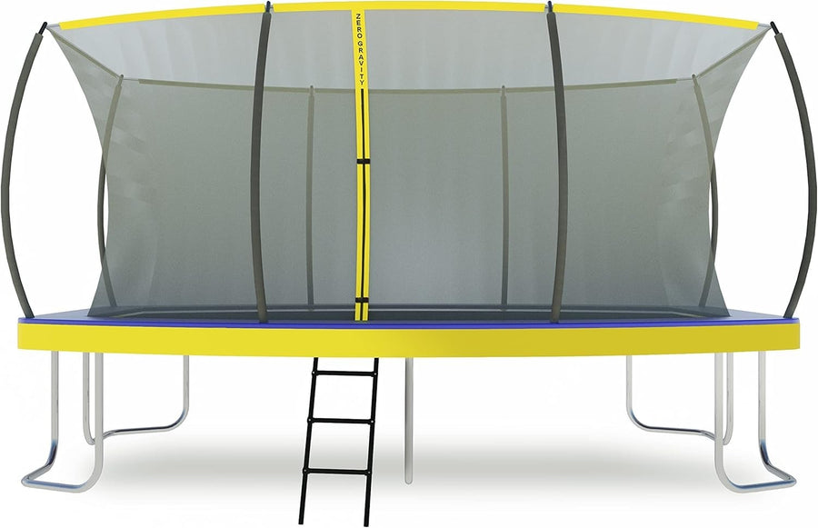 Rectangular Garden Trampoline 4.57x3.05m Safety Enclosure Ladder 130KG