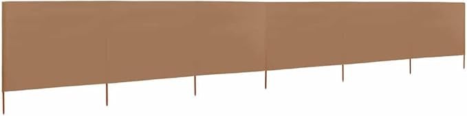 Taupe 6-Panel Wind Screen 800x120cm Garden Patio Privacy Shade Outdoor Awning