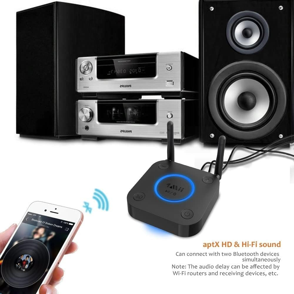 Long Range Bluetooth 5.1 Receiver aptX HD Optical RCA Coaxial Volume Control
