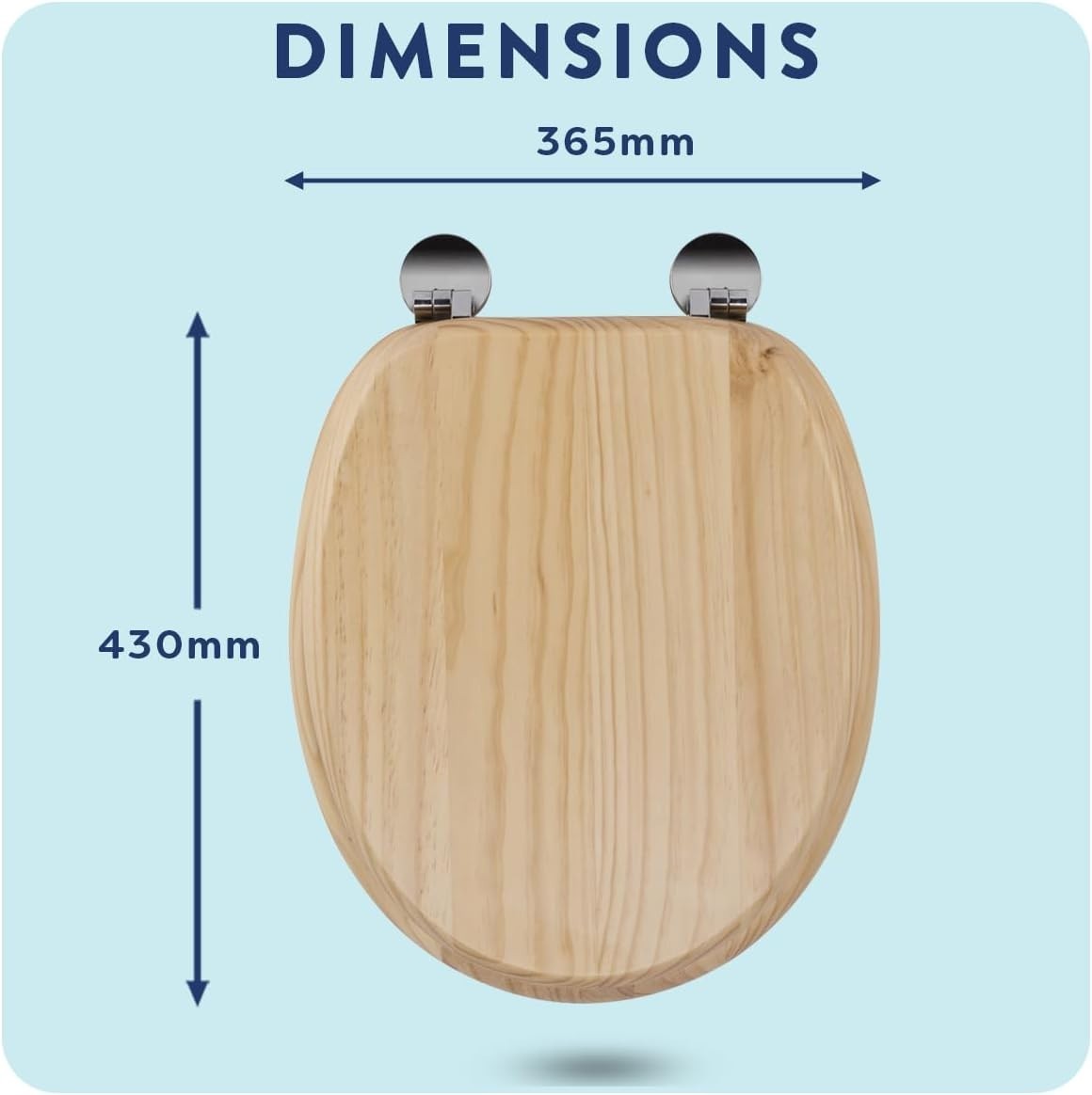 Blonded Pine Wooden Toilet Seat Flexi-Fix Adjustable Hinges Antibacterial