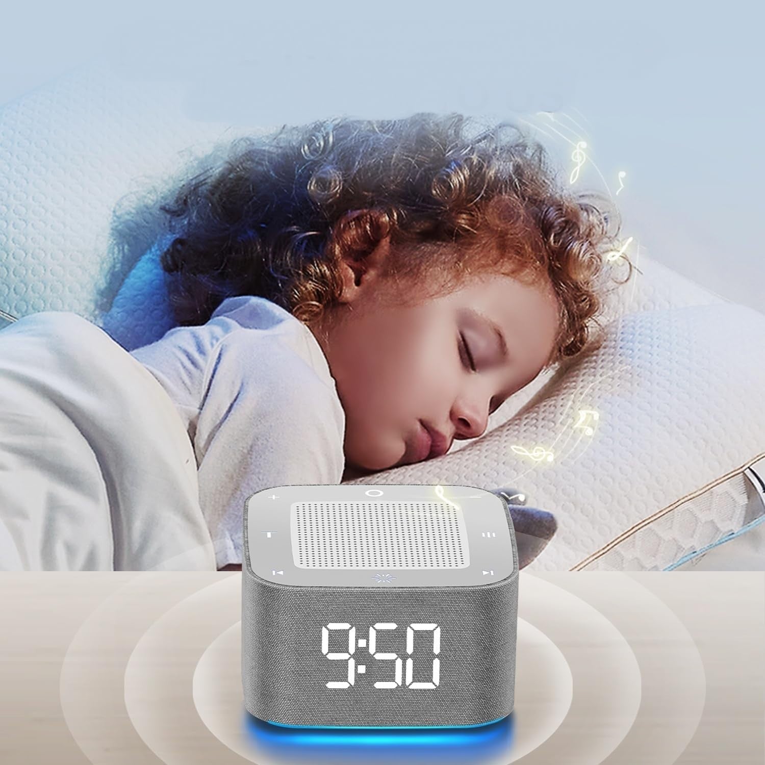 White Noise Machine with 32 Soothing Sounds, 8-Color Night Light