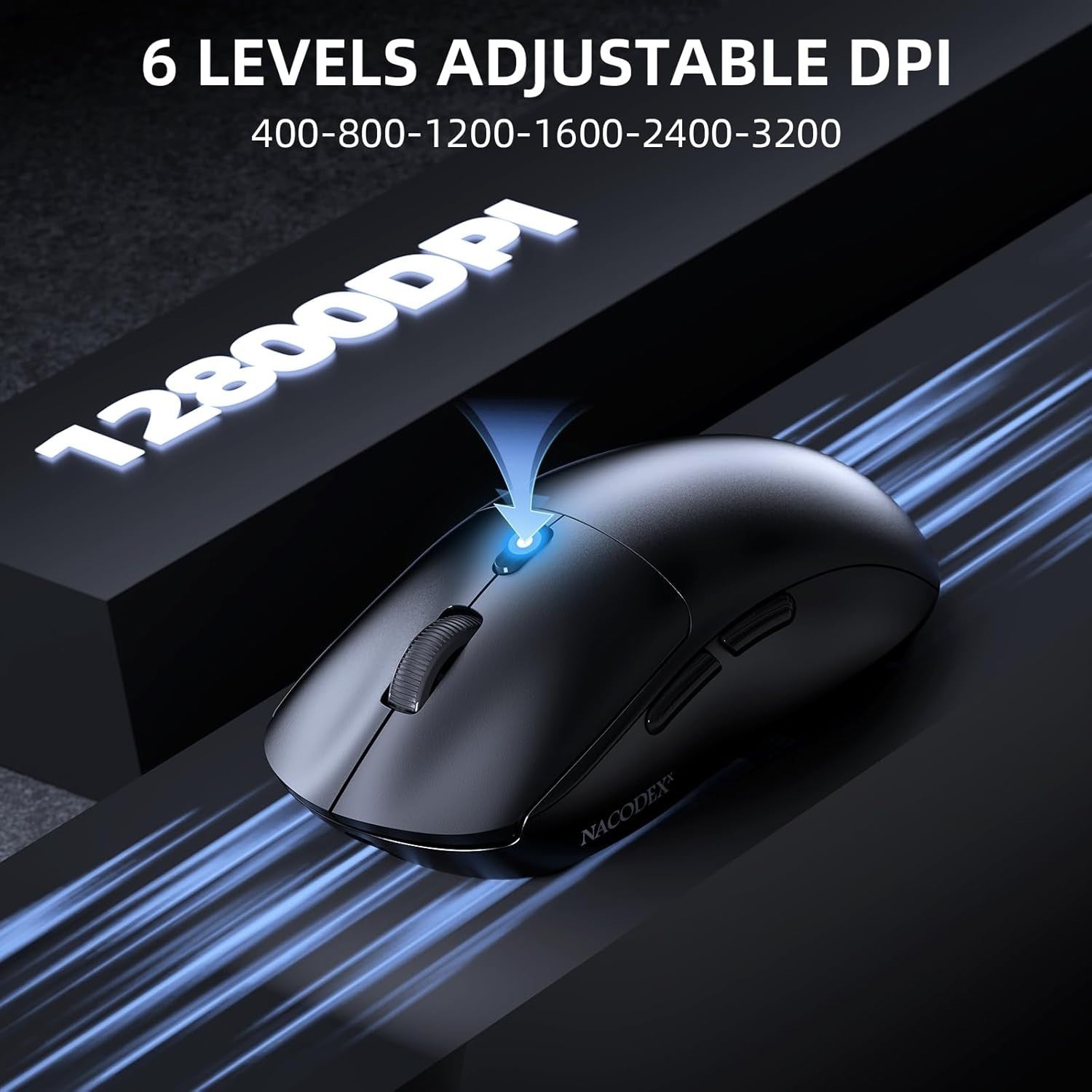 Wireless Gaming Mouse 12800 DPI Superlight 67g BT 2.4G USB-C