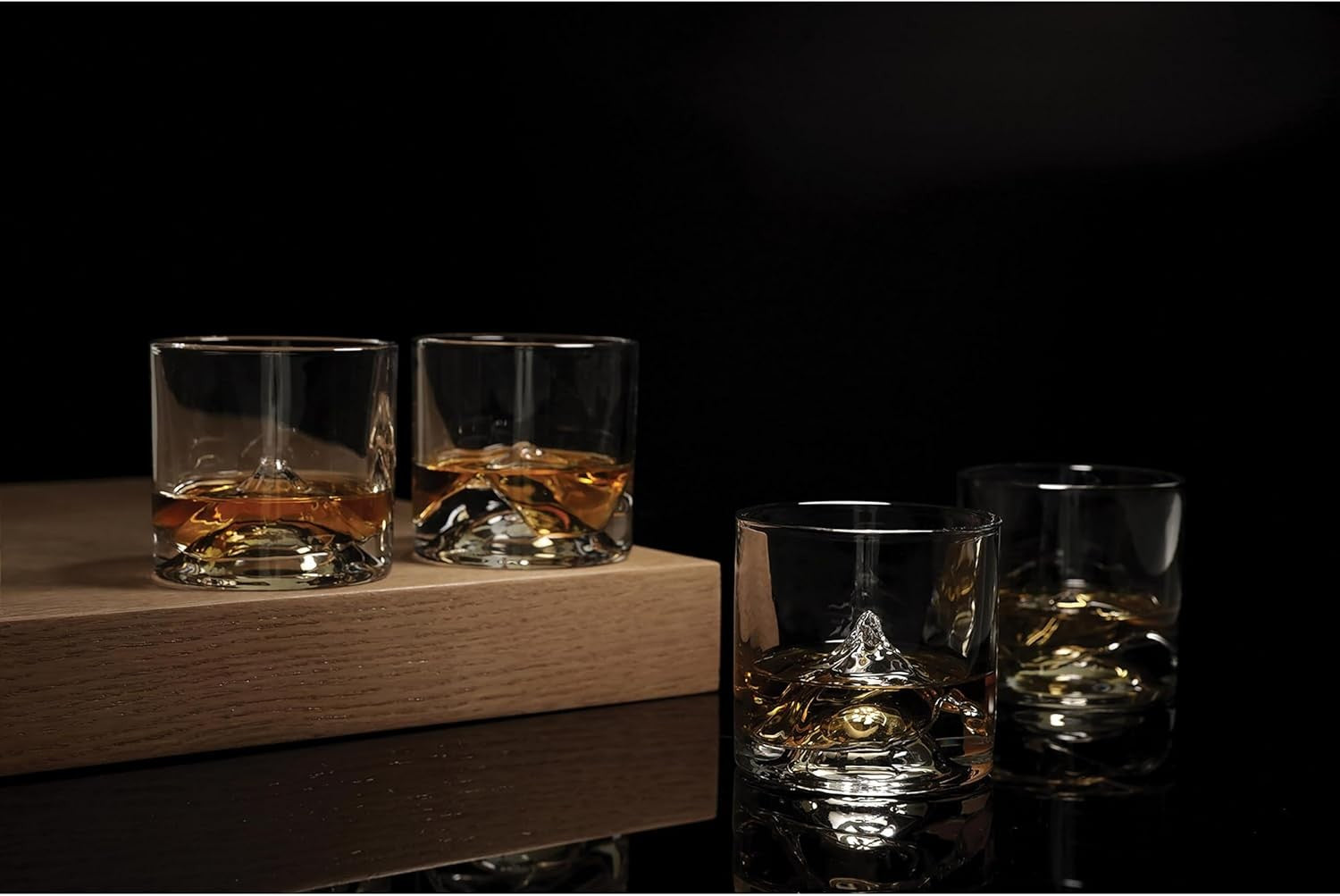 Mountain Peaks Whiskey Glasses Set of 4 – 250ml Freeze-Chill Crystal Tumblers