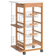 Mobile Kitchen Cart with Wheels Storage Drawer Baskets Utility Rack