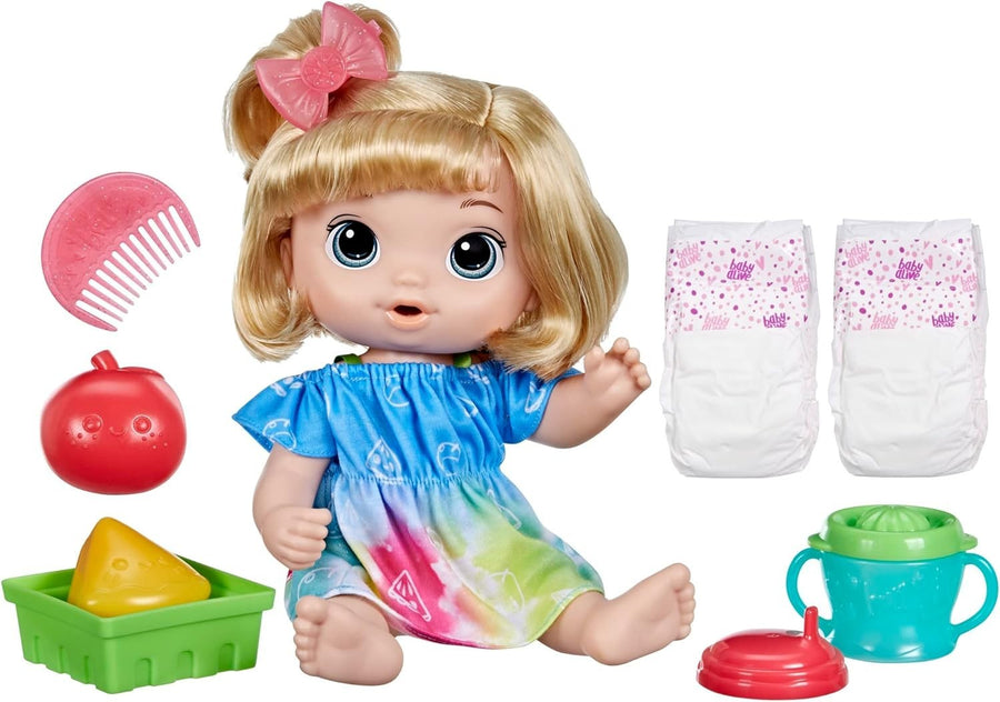 Interactive Baby Doll Fruity Drink Feeding Toy Apple Theme