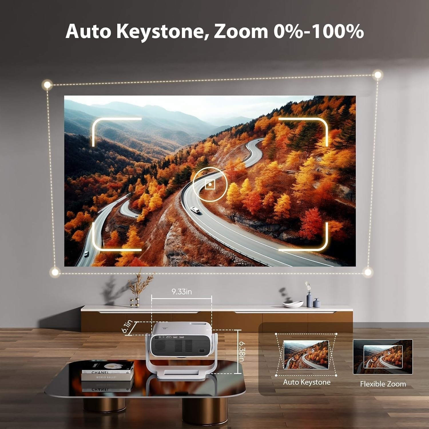 Smart Android Projector 1080P 4K WiFi 6 Bluetooth 28000L Home Cinema