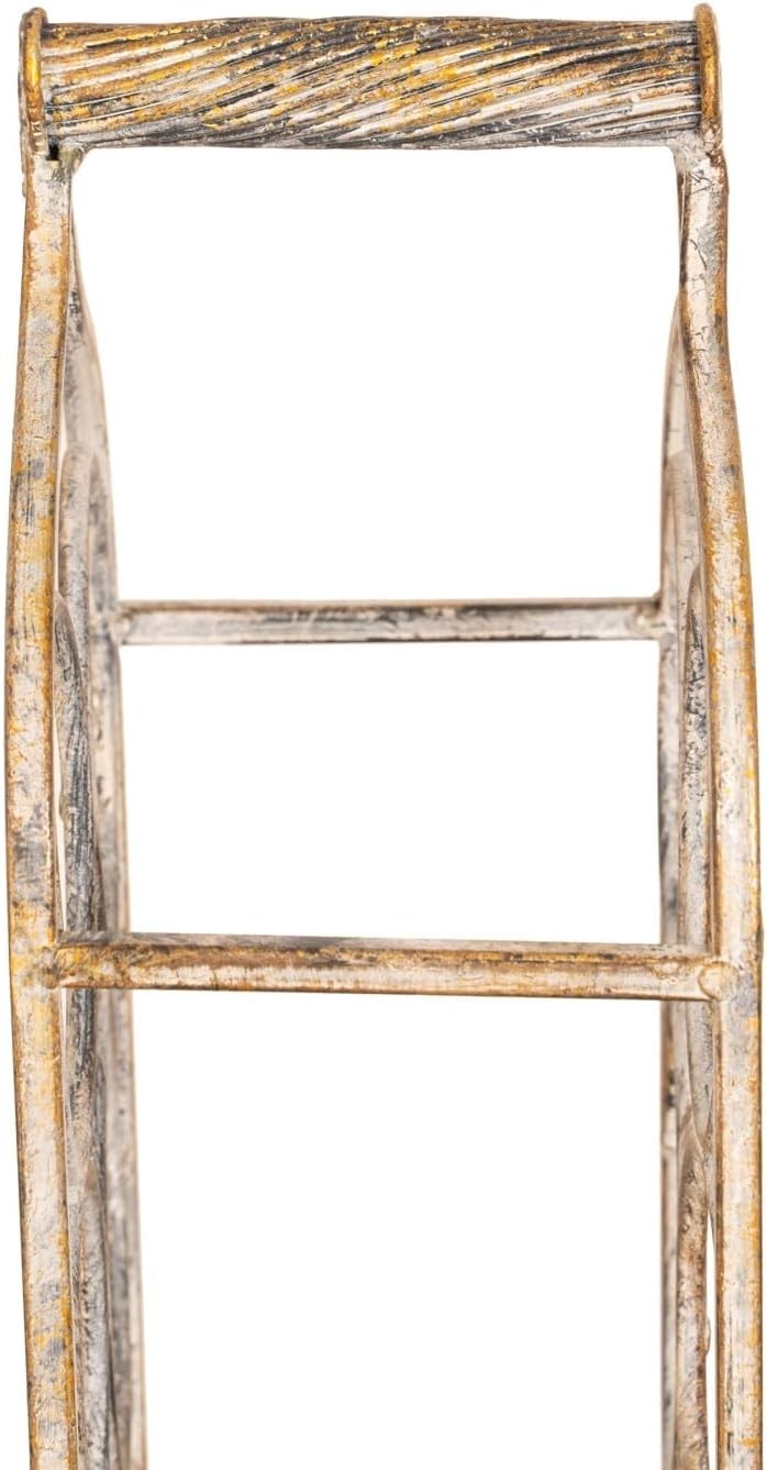 16 Bottle Floor Wine Rack Metal Freestanding Tall Storage Holder Antique White