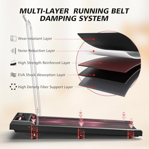 2-in-1 Walking Pad Treadmill 2.5HP Incline Mini Home Under Desk w/ LED
