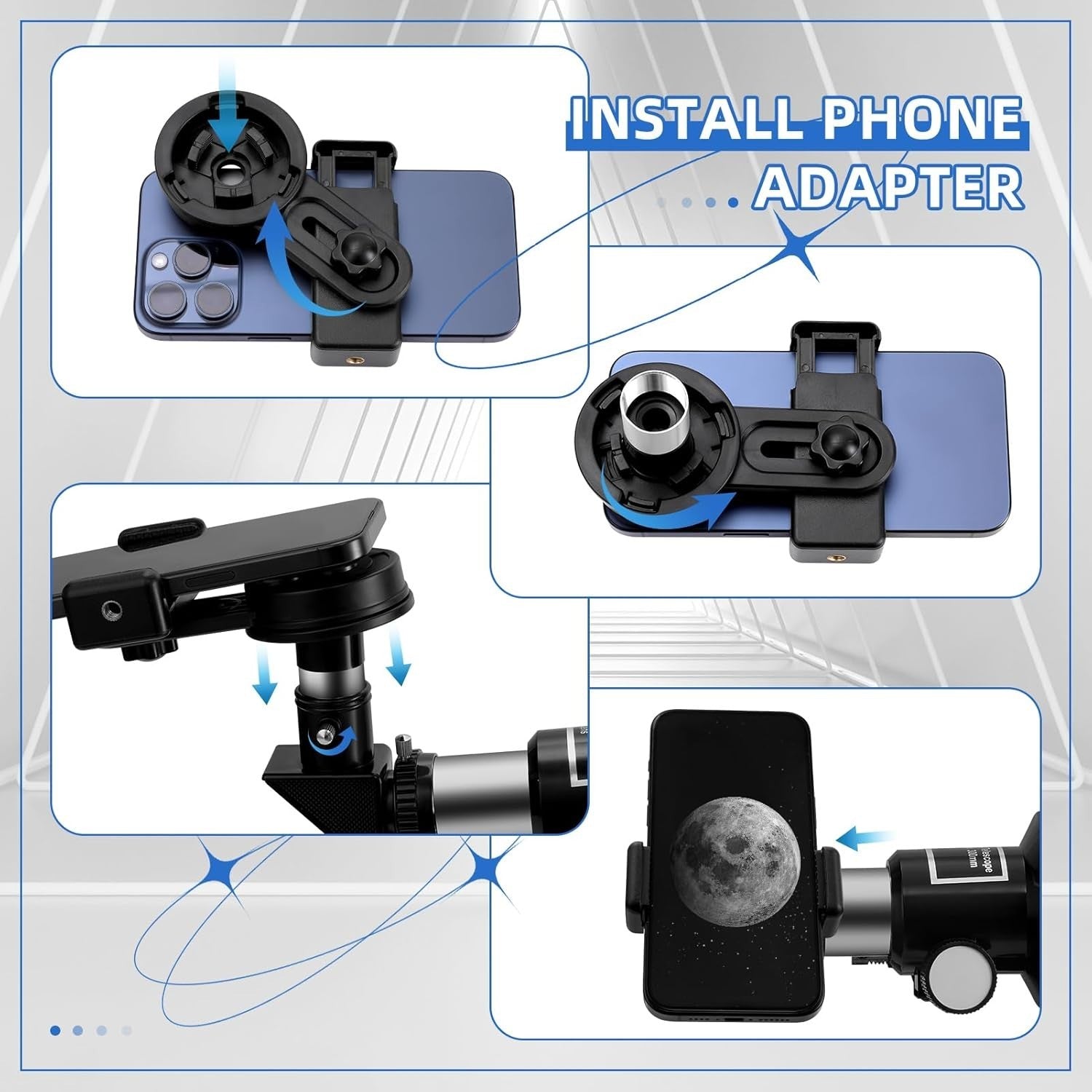 70mm Refractor Telescope for Adults and Kids, 15X to 150X with Tripod and Adapte