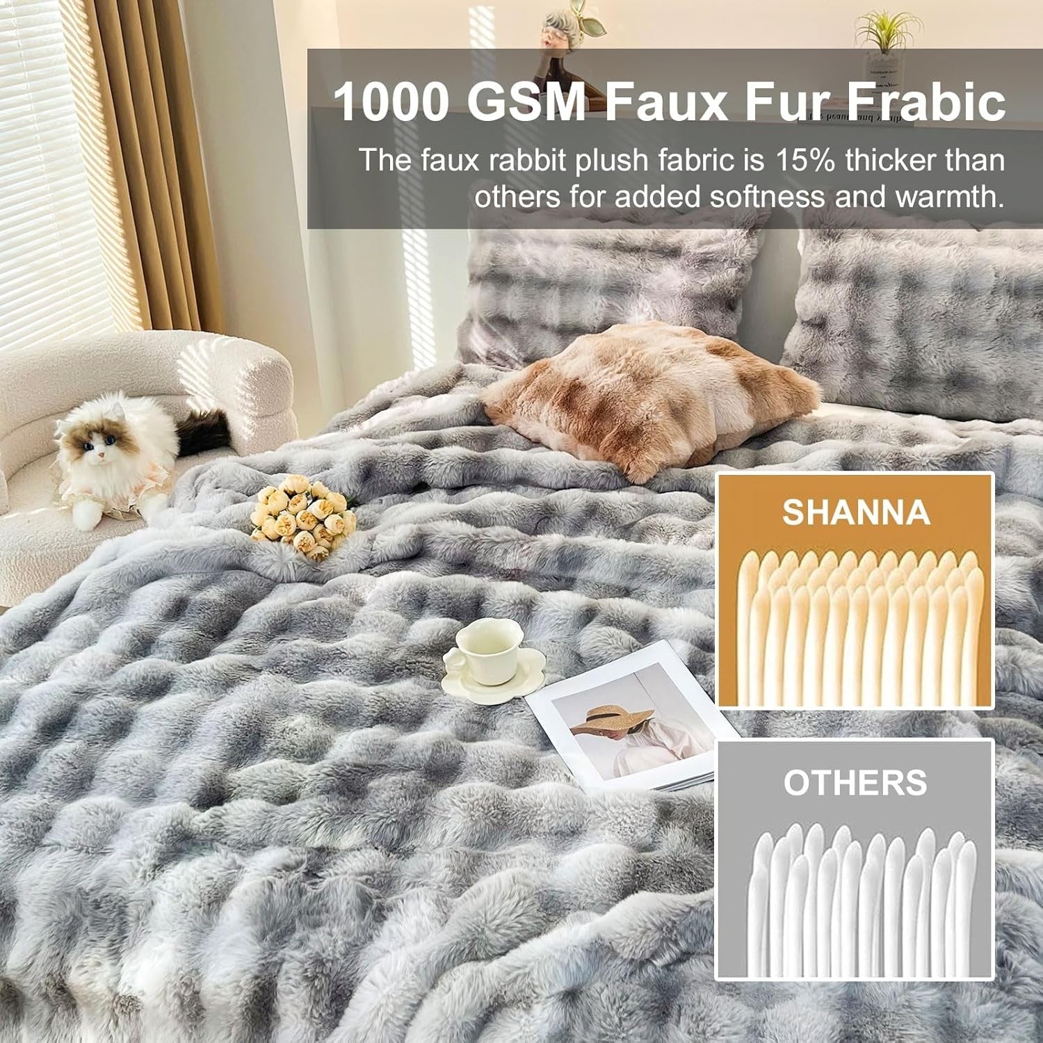 Luxury Thick Plush Fleece Throw Blanket Soft Warm Sofa Bed Tie Dye Grey 100x160c