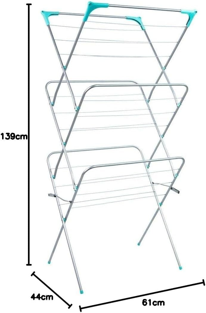 3 Tier Clothes Airer Indoor Outdoor Folding Laundry Drying Rack 15m