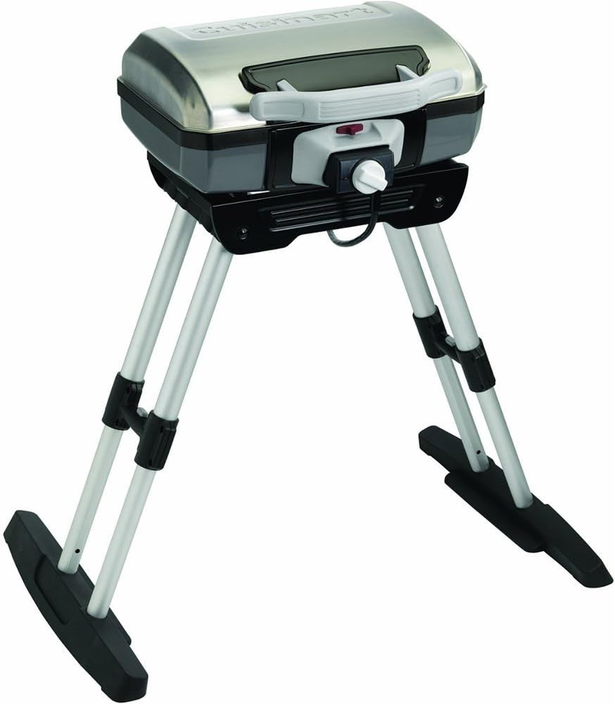Outdoor Electric BBQ Grill with Folding Stand Portable Adjustable Heat