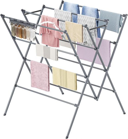 Folding Clothes Airer Large Laundry Drying Rack Space Saving Indoor Outdoor