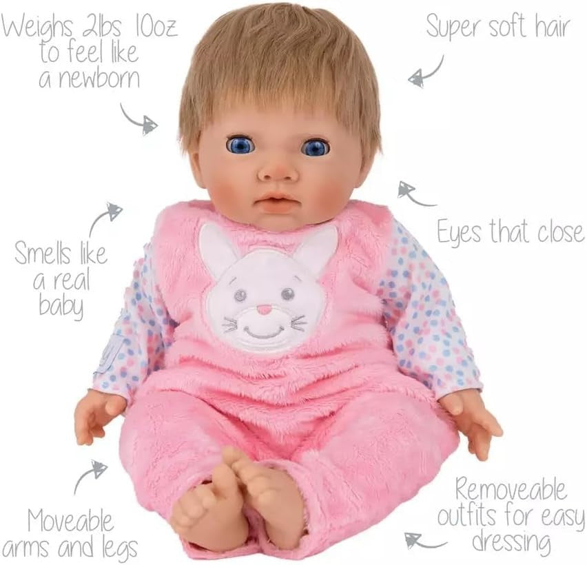 Soft Baby Doll Bunny Outfit Feed & Play Set Birth Certificate