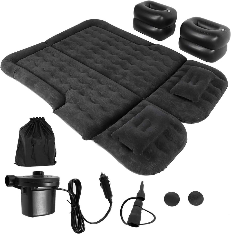 SUV Car Air Mattress Inflatable Back Seat Bed Flocking PVC Camping