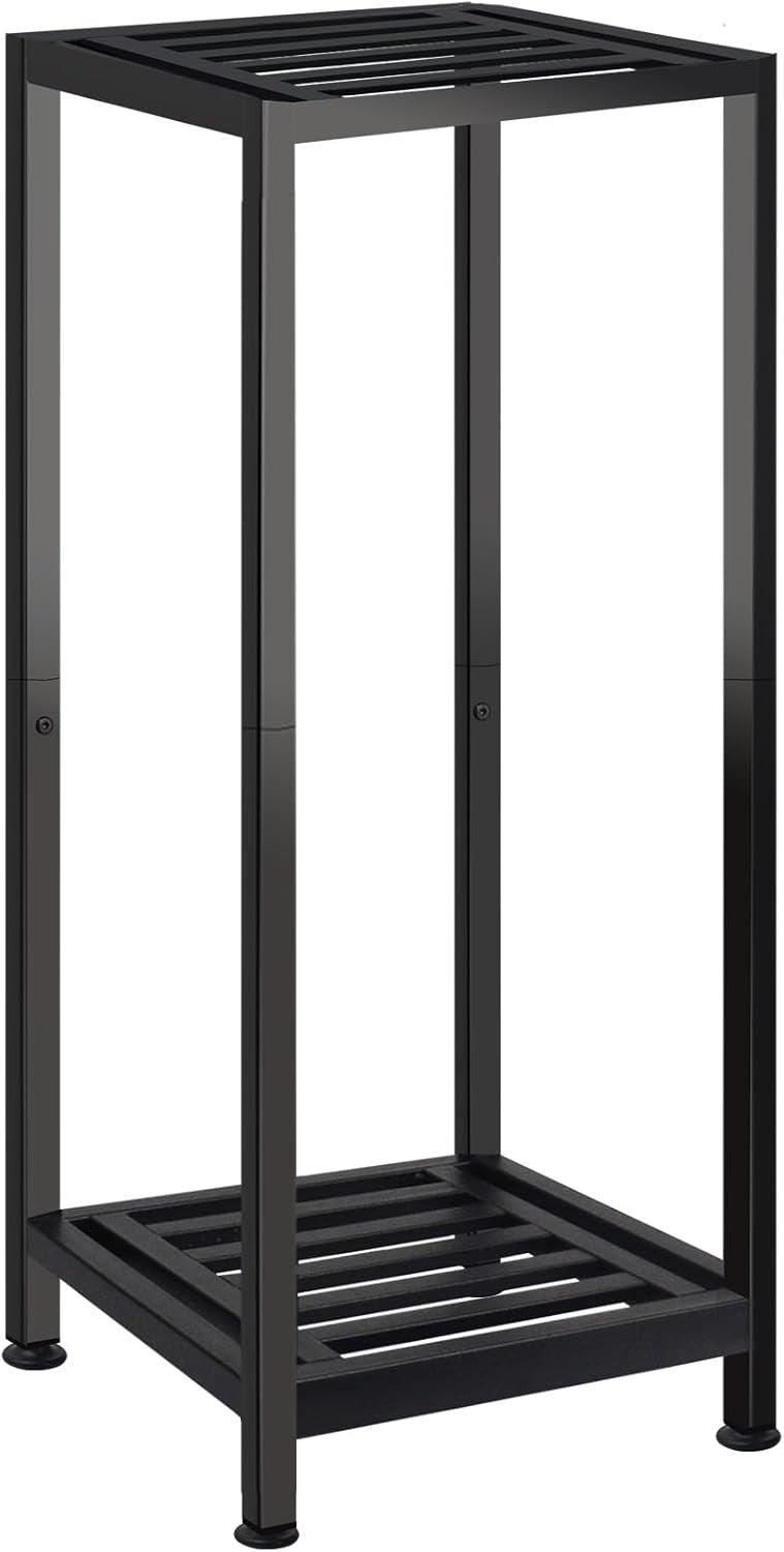 2 Tier Heavy Duty Metal Plant Stand Indoor Outdoor Square Flower Holder