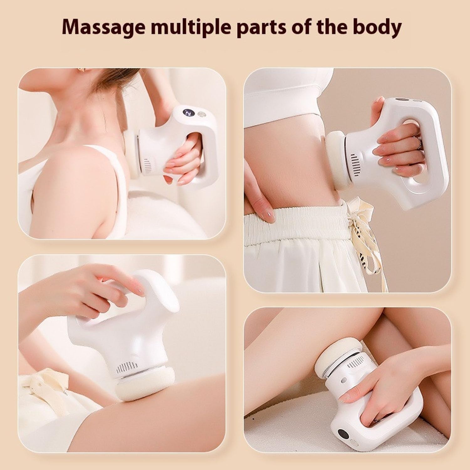 Deep Tissue Massage Gun Body Relief Percussion Massager Quiet 12 Speed White