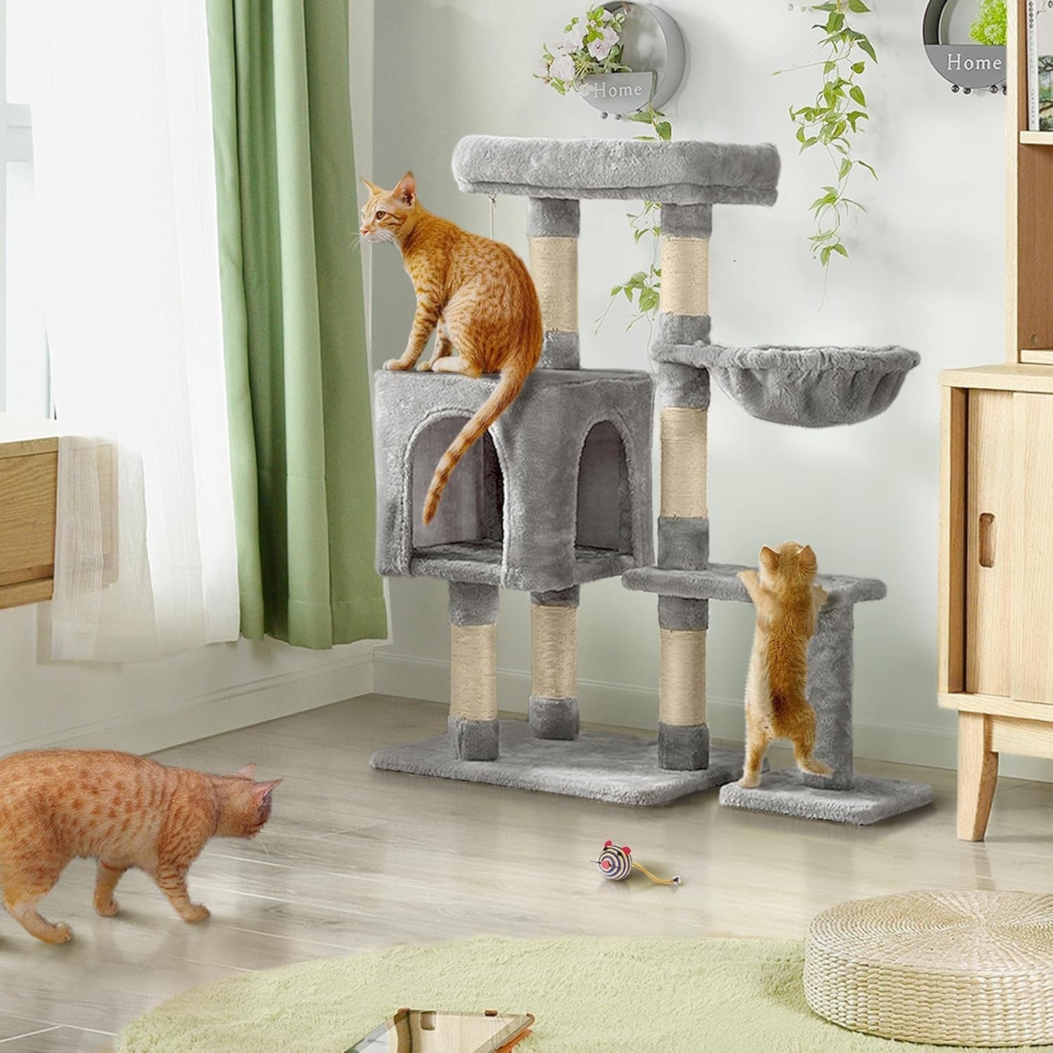 Cat Tree Tower 96cm With Large Perch Condo Scratching Posts Indoor