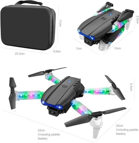 OBEST Foldable Drone with 1080P Dual Camera & LED Lights – WiFi RC Quadcopter