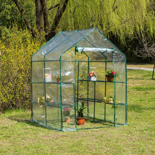 Walk-In 3 Tier 6 Shelf Greenhouse | Heavy-Duty PVC Cover Metal Frame Garden