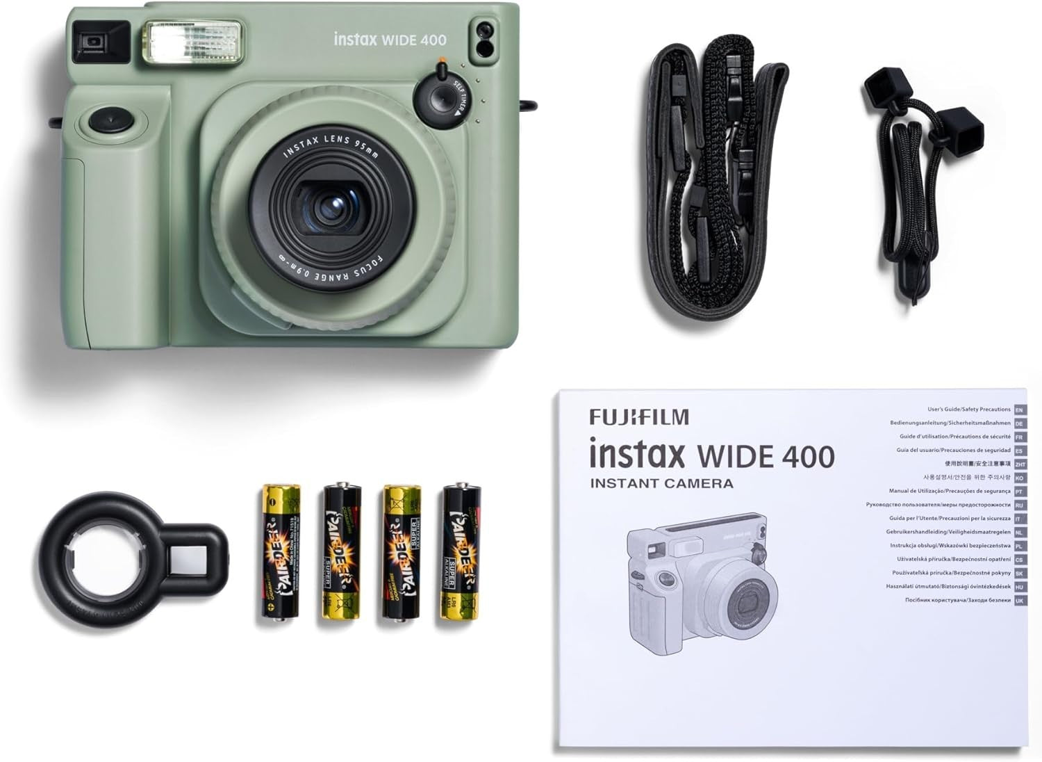 Wide Format Instant Camera Auto Exposure Flash Timer Camera Bundle