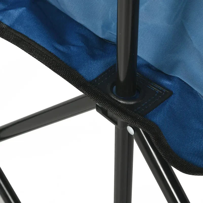 6-Seater Folding Team Bench with Cup Holders Portable Outdoor Sports Chair Blue