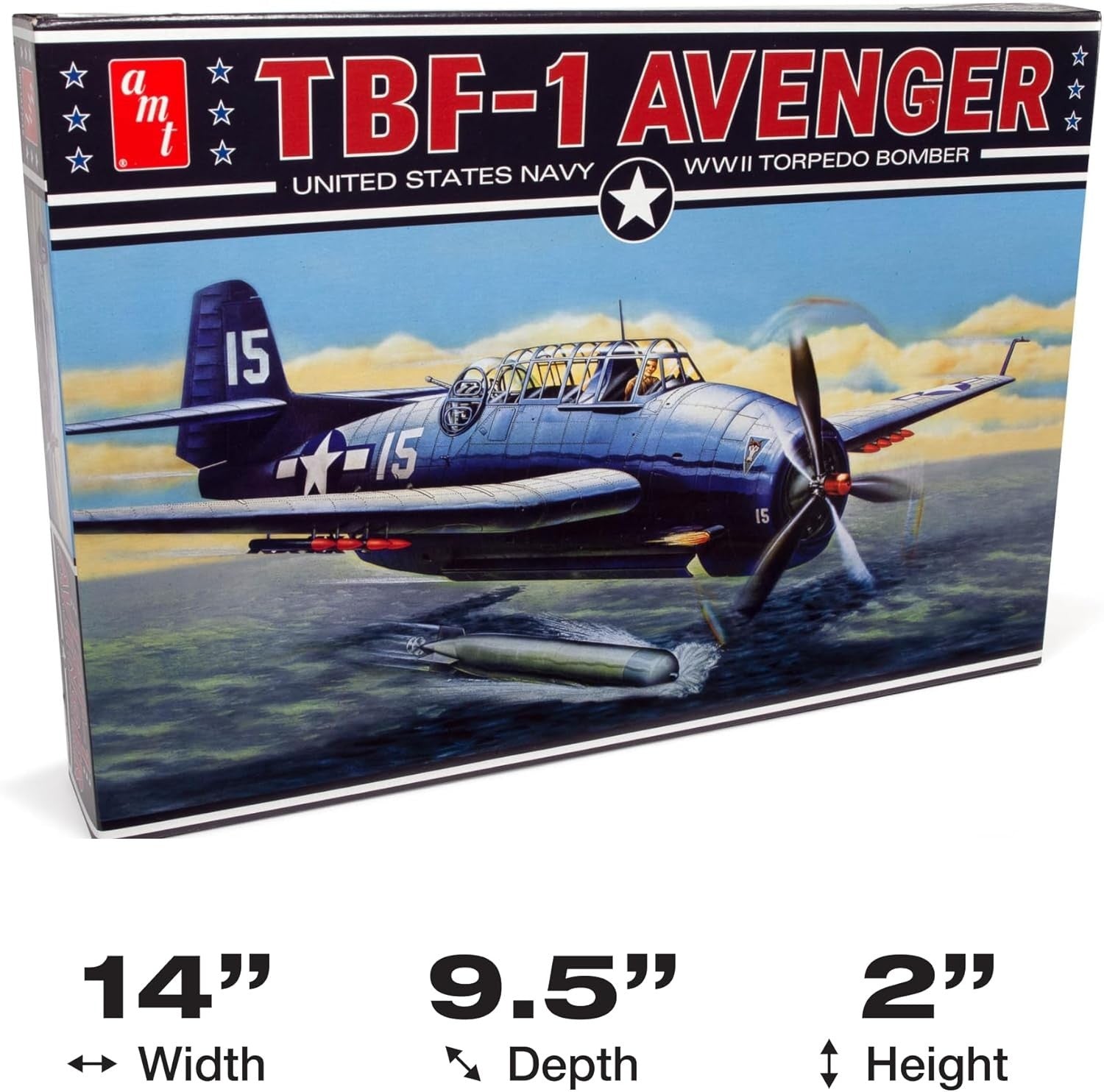 1:48 WWII TBF Avenger Model Kit with Bomb Bay & Folding Wings 14+ Gift