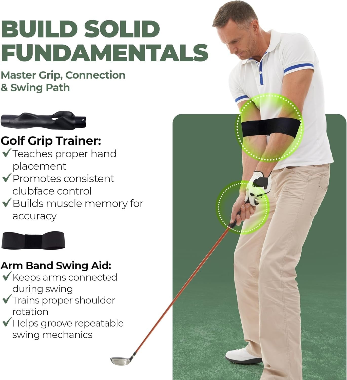 6 in 1 Golf Swing Trainer Divot Board Grip Trainer Alignment Set