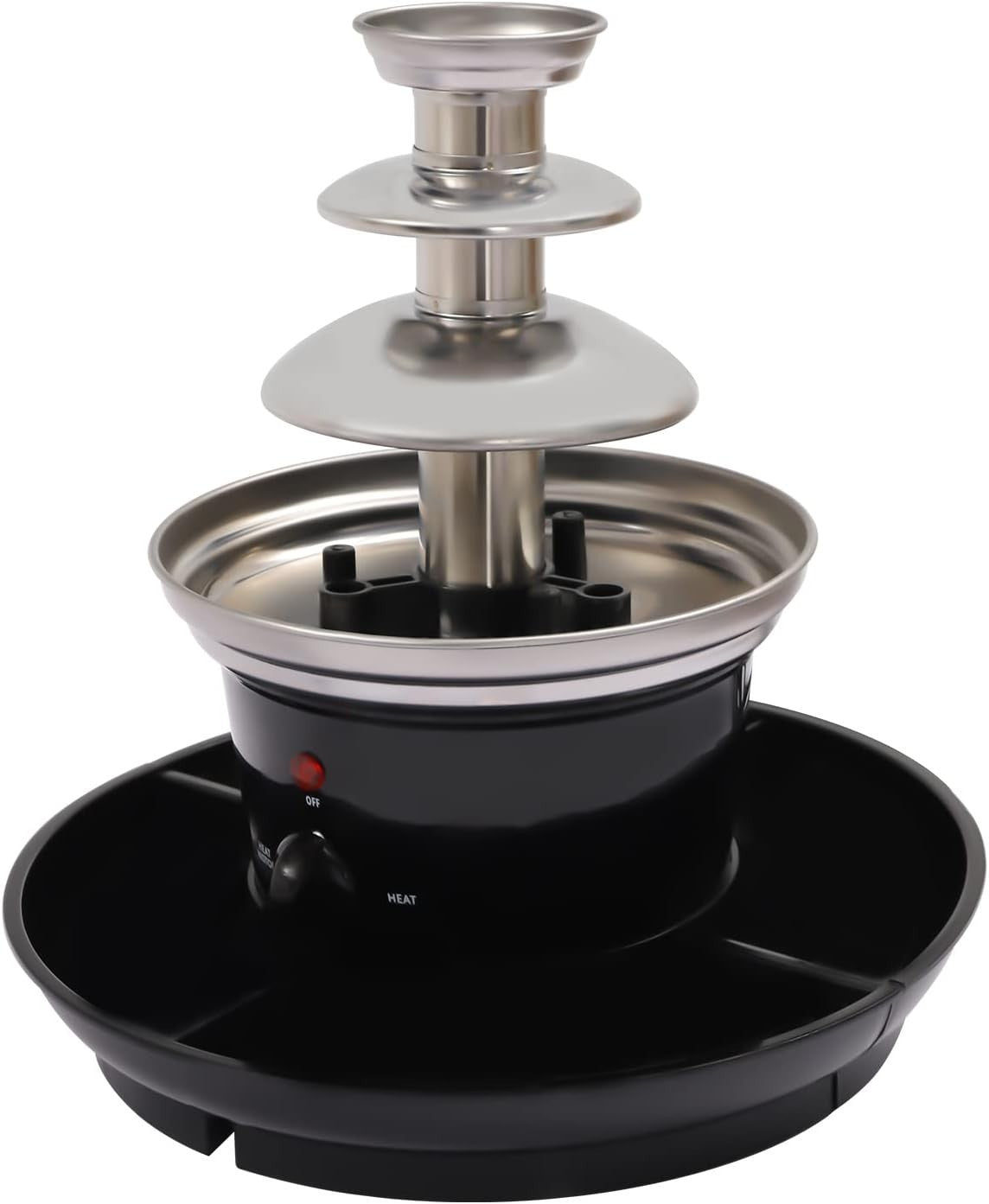 Electric Chocolate Fountain 3 Tier Fondue Set Fruit Tray Forks 40W