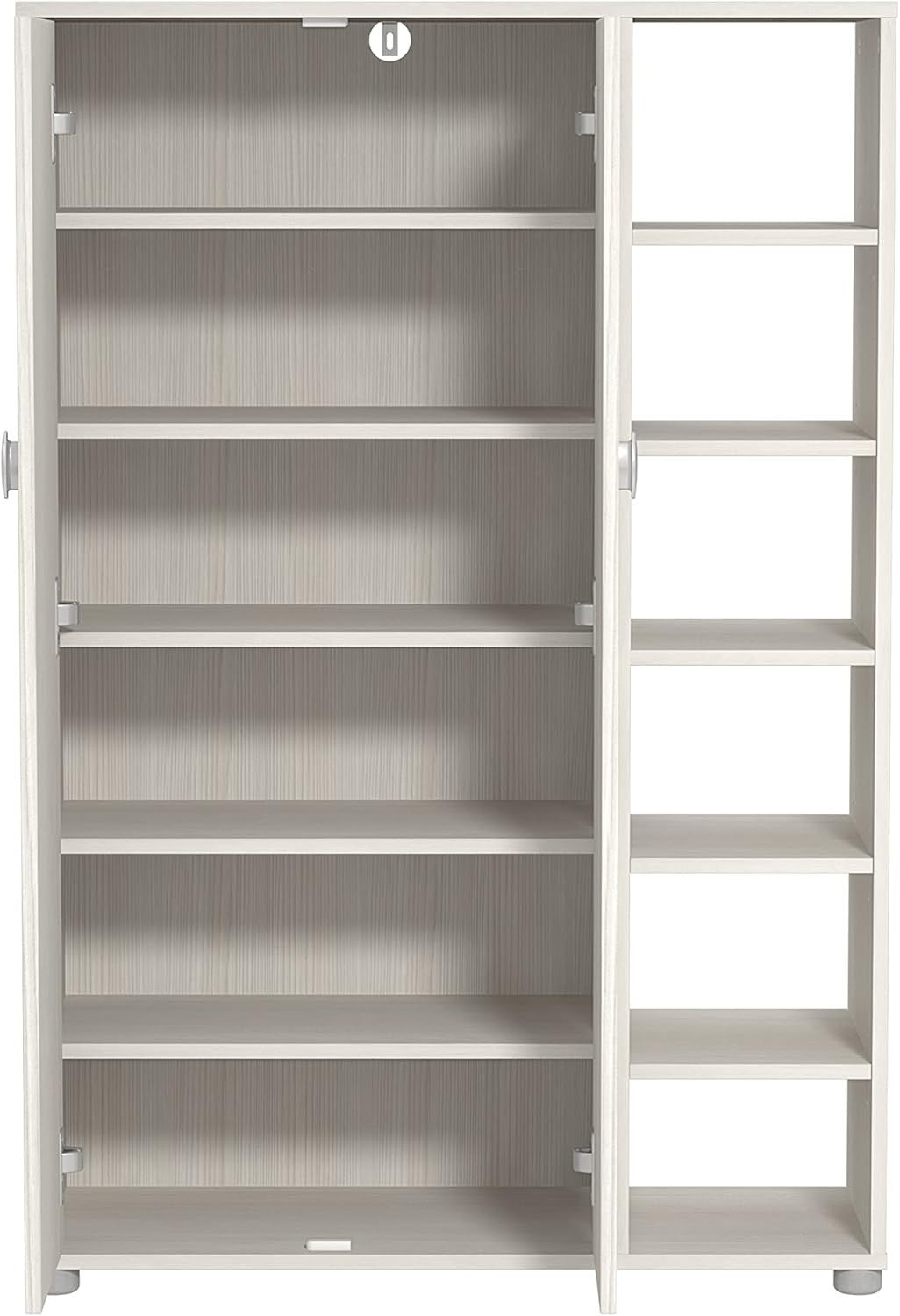 Cream Oak 2-Door Shoe Cabinet 24-Pair Storage 79.6x35.3x119cm