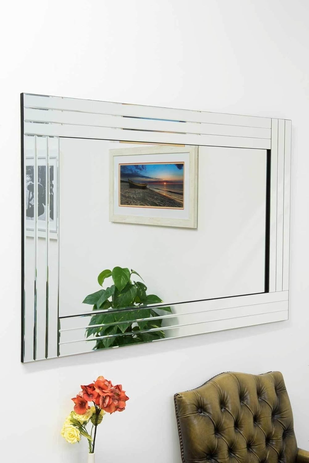 Modern 120x80cm Bevelled Edge Venetian Wall Mirror – Stylish & Versatile