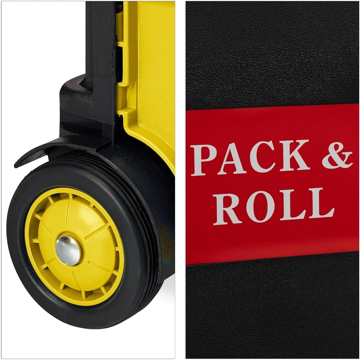 Foldable 50L Yellow/Black Shopping Trolley with Telescopic Handle – Up to 35kg